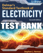 Test Bank For Delmar's Standard Textbook of Electricity - 7th - 2020 All Chapters
