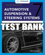 Test Bank For Today's Technician: Automotive Suspension & Steering Classroom Manual and Shop Manual - 7th - 2020 All Chapters