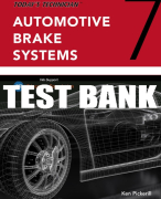 Test Bank For Today's Technician: Automotive Brake Systems, Classroom and Shop Manual Pre-Pack - 7th - 2019 All Chapters