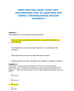 NRNP 6566FINAL EXAM LATEST2023- 2024/NRNP6566 FINAL ALL QUESTIONS AND  CORRECT ANSWERS|AGRADE(WALDEN  UNIVERSITY)