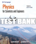 Test Bank For Physics for Scientists and Engineers - 10th - 2019 All Chapters