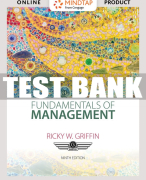 Test Bank For MindTap for Fundamentals of Management - 9th - 2019 All Chapters