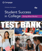 Test Bank For Student Success in College: Doing What Works! - 4th - 2023 All Chapters