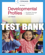 Test Bank For Developmental Profiles: Pre-Birth Through Adolescence - 9th - 2023 All Chapters