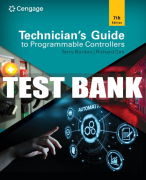 Test Bank For Technician's Guide to Programmable Controllers - 7th - 2023 All Chapters
