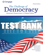 Test Bank For The Challenge of Democracy: American Government in Global Politics - 15th - 2022 All Chapters