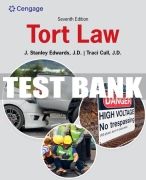 Test Bank For Tort Law - 7th - 2023 All Chapters