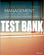 Test Bank For Strategic Management: Concepts and Cases, 3rd Edition All Chapters