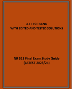 NR 511 Final Exam Study Guide (LATEST-2023/2024)