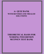 THEORETICAL BASIS FOR NURSING 5TH EDITION MCEWEN TEST BANK