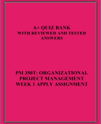 PM 350T: ORGANIZATIONAL PROJECT MANAGEMENT WEEK 1 APPLY ASSIGNMENT