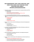 MULTIDIMENSIONAL CARE 3 FINAL EXAM 2023 -2024  /MDC3 FINAL EXAM LATEST 2023 REAL EXAM  QUESTIONS AND CORRECT  ANSWERS|AGRADE(RASMUSSEN)