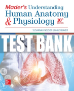 Test Bank For Mader's Understanding Human Anatomy & Physiology, 10th Edition All Chapters