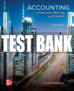 Test Bank For Accounting for Decision Making and Control, 10th Edition All Chapters