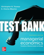 Test Bank For Managerial Economics: Foundations of Business Analysis and Strategy, 13th Edition All Chapters