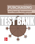 Test Bank For Purchasing and Supply Management, 17th Edition All Chapters