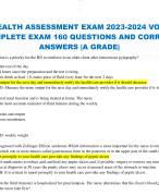 HESI HEALTH ASSESSMENT EXAM 2023-2024 VOLUME 1  COMPLETE EXAM 160 QUESTIONS AND CORRECT  ANSWERS |A GRADE|