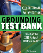 Test Bank For Electrical Grounding and Bonding - 6th - 2021 All Chapters