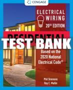 Test Bank For Electrical Wiring Residential - 20th - 2021 All Chapters