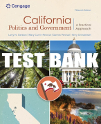 Test Bank For California Politics and Government: A Practical Approach - 15th - 2022 All Chapters