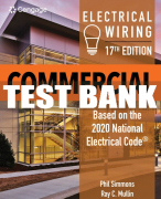 Test Bank For Electrical Wiring Commercial - 17th - 2021 All Chapters