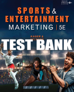 Test Bank For Sports and Entertainment Marketing - 5th - 2022 All Chapters