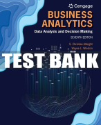 Test Bank For Business Analytics: Data Analysis & Decision Making - 7th - 2020 All Chapters