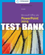 Test Bank For New Perspectives Microsoft® Office 365 & PowerPoint 2019 Comprehensive - 1st - 2020 All Chapters