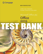 Test Bank For New Perspectives Microsoft® Office 365 & Office 2019 Introductory - 1st - 2020 All Chapters