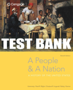 Test Bank For A People and a Nation: A History of the United States - 11th - 2019 All Chapters