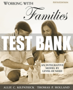 Test Bank For Working with Families: An Integrative Model by Level of Need 5th Edition All Chapters