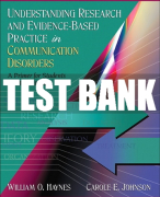 Test Bank For Understanding Research and Evidence-Based Practice in Communication Disorders: A Primer for Students and Practitioners 1st Edition All Chapters