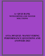 AVIA 305 QUIZ- MANEUVERING PERFORMANCE QUESTIONS AND ANSWERS 2023