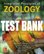 Test Bank For Integrated Principles of Zoology, 19th Edition All Chapters