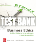 Test Bank For Business Ethics: Decision Making for Personal Integrity & Social Responsibility, 6th Edition All Chapters