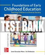 Test Bank For Foundations of Early Childhood Education: Teaching Children in a Diverse Society, 8th Edition All Chapters