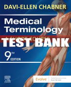 Test Bank For Medical Terminology: A Short Course, 9th - 2023 All Chapters