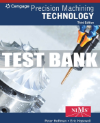 Test Bank For Precision Machining Technology - 3rd - 2020 All Chapters