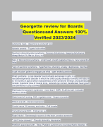 Georgette review for Boards Questions and Answers 100% Verified 2023/2024 
