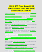 NASM CPT Final Exam 2023 QUESTION & 100% VERIFIED ANSWERS/GRADED A+