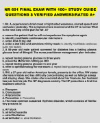 NR 601 FINAL EXAM WITH 100+ STUDY GUIDE QUESTIONS $ VERIFIED ANSWERS/RATED A+