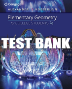 Test Bank For Elementary Geometry for College Students - 7th - 2020 All Chapters