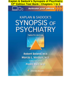 Kaplan & Sadock's Synopsis of Psychiatry 12th Edition Test Bank | Chapters 1 to 5