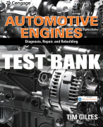 Test Bank For Automotive Engines: Diagnosis, Repair, and Rebuilding - 8th - 2019 All Chapters