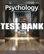 Test Bank For Introduction to Psychology: Gateways to Mind and Behavior - 15th - 2019 All Chapters