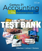 Test Bank For Century 21 Accounting: Multicolumn Journal - 11th - 2019 All Chapters