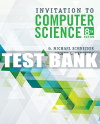 Test Bank For Invitation to Computer Science - 8th - 2019 All Chapters