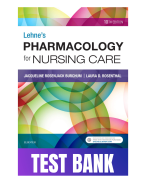 Lehne's Pharmacology For Nursing Care 10th Edition Burchum Test Bank