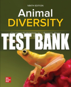 Test Bank For Animal Diversity, 9th Edition All Chapters
