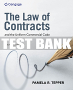 Test Bank For The Law of Contracts and the Uniform Commercial Code - 4th - 2022 All Chapters